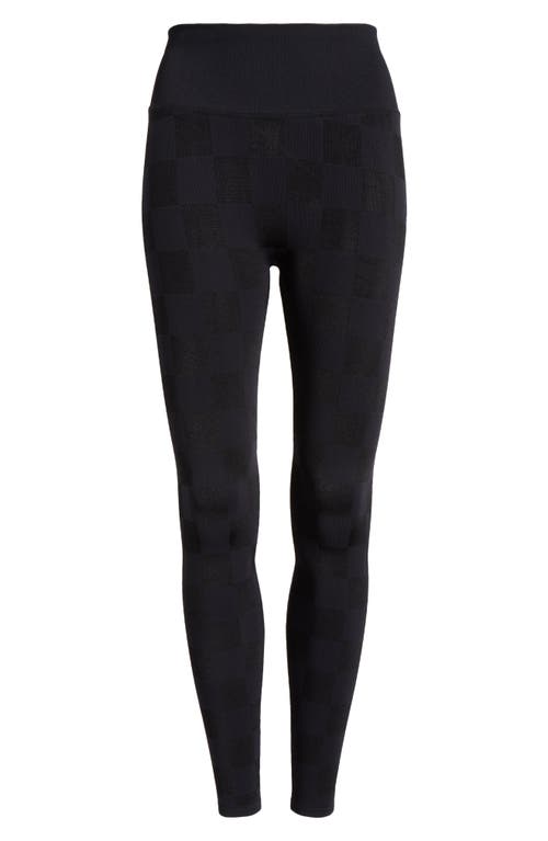 Good American Checker Clean Seam High Waist Leggings In Black001