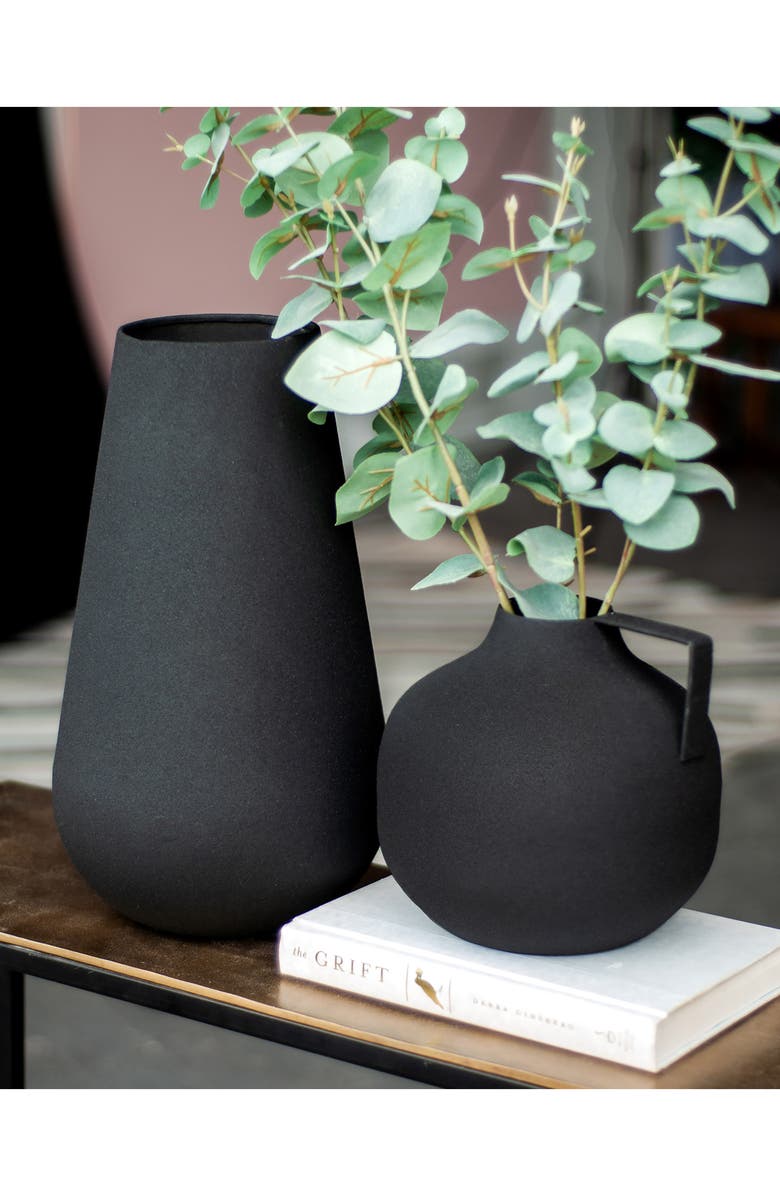 Renwil Roove Set of 2 Iron Vases, Alternate, color, Black