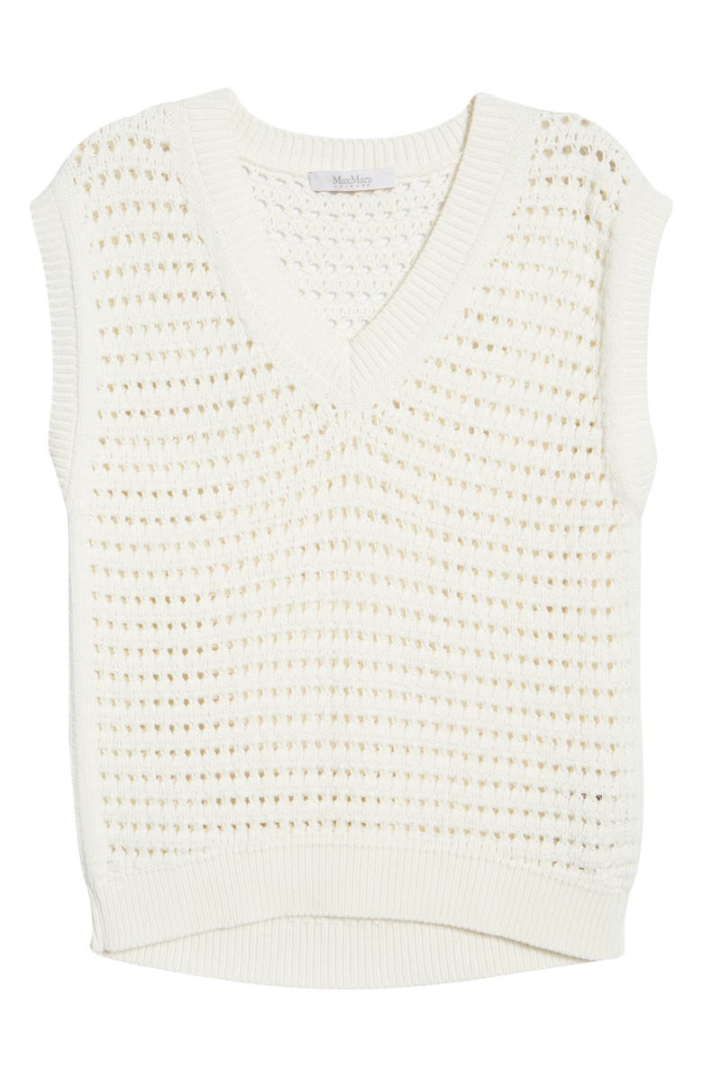 Max Mara Leisure Palco Open Stitch Sweater Vest, Alternate, color, White