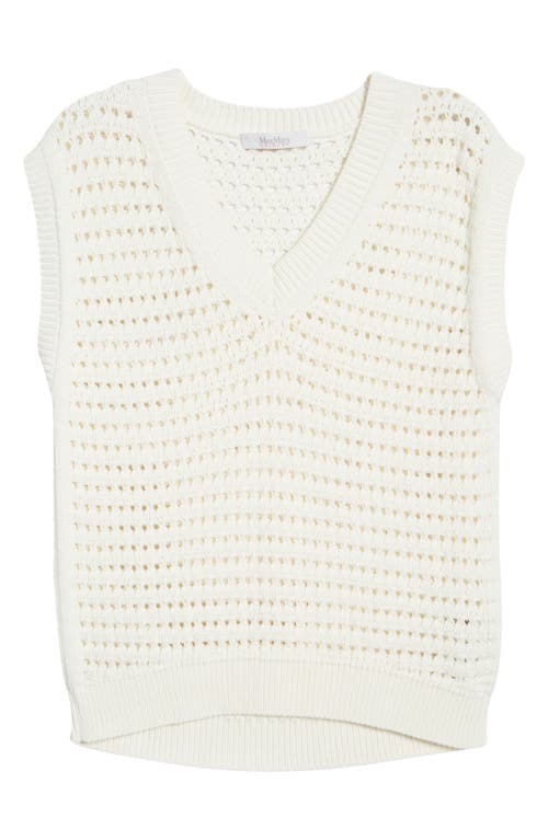Max Mara Leisure Palco Open Stitch Sweater Vest In White