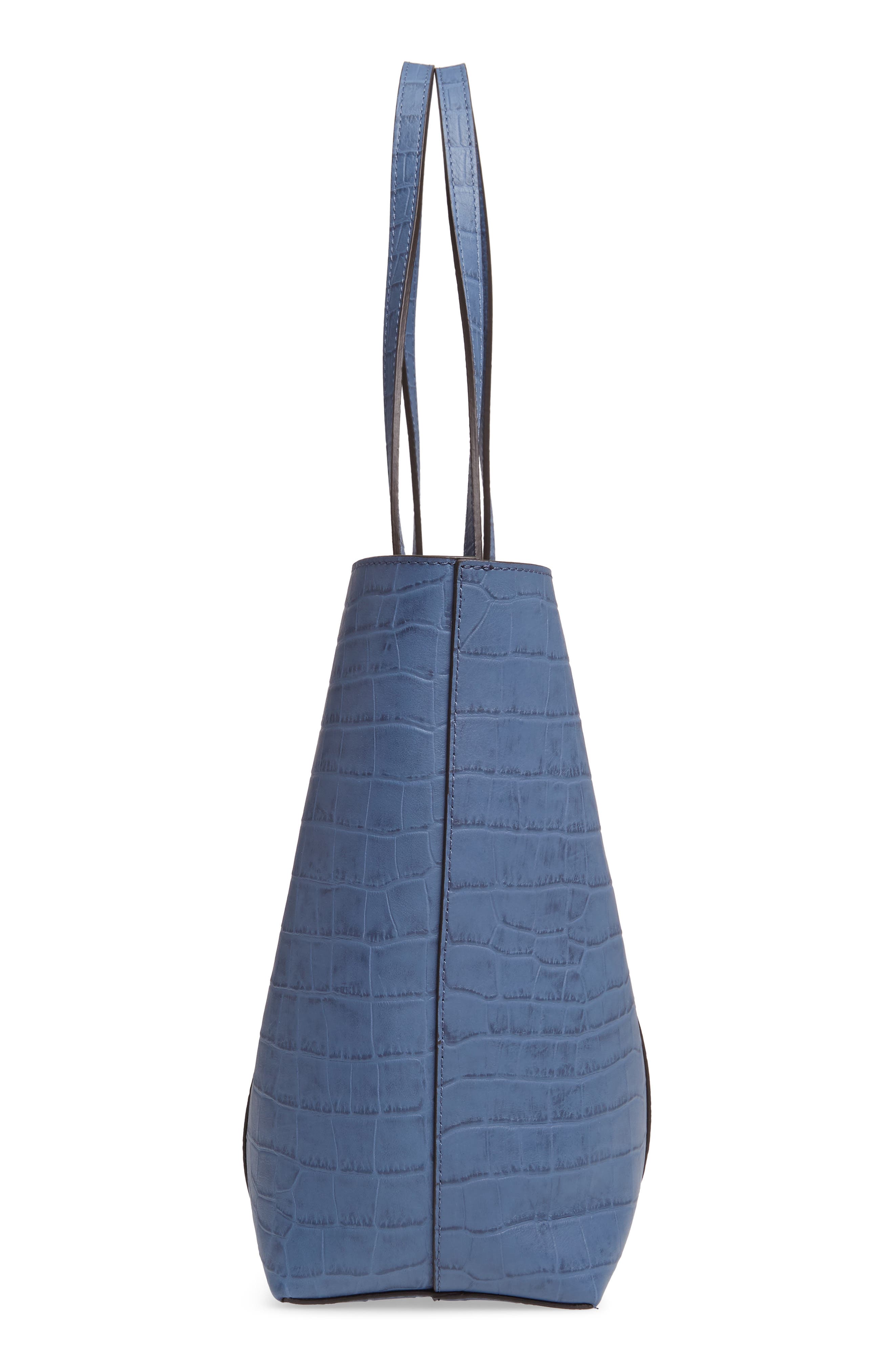 Mulberry Bayswater Matte Croc Embossed Leather Tote & Pouch, Alternate, color, 