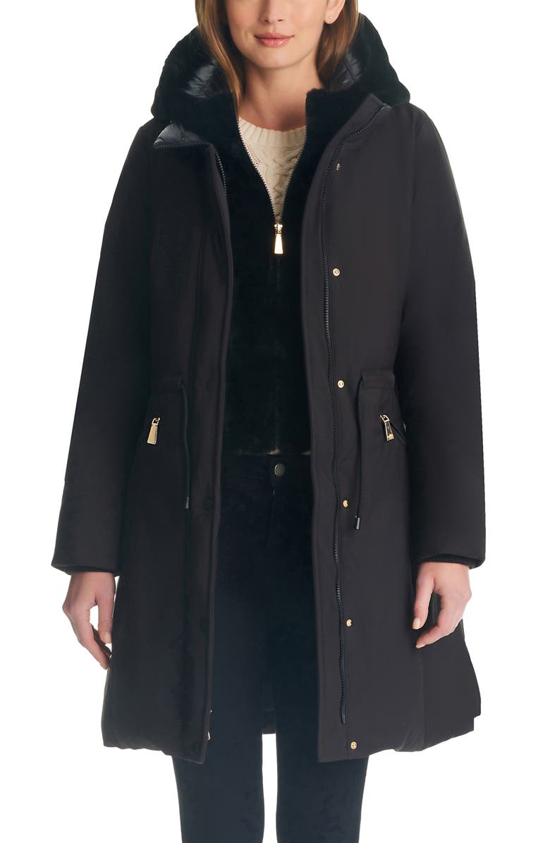 Kate Spade New York down parka with faux fur hood, Alternate, color,