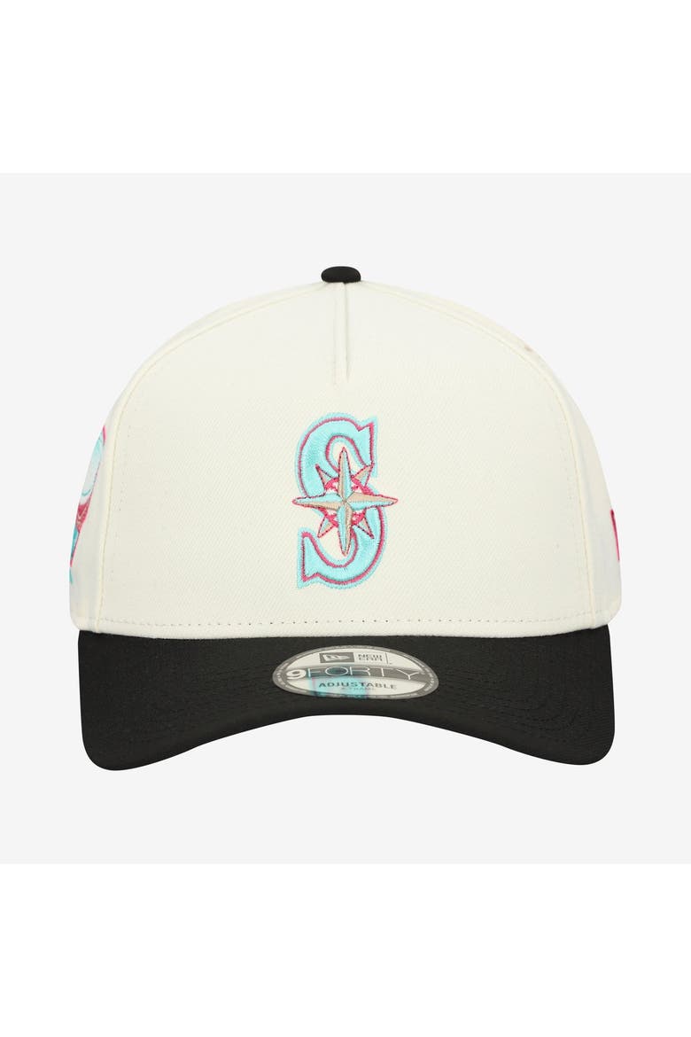 Men's New Era Cream Seattle Mariners Stadium Chrome 9FORTY A-Frame Adjustable Hat, Alternate, color, Cream
