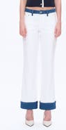 Bayeas Contrast Mid Rise Relaxed Straight Leg Jeans