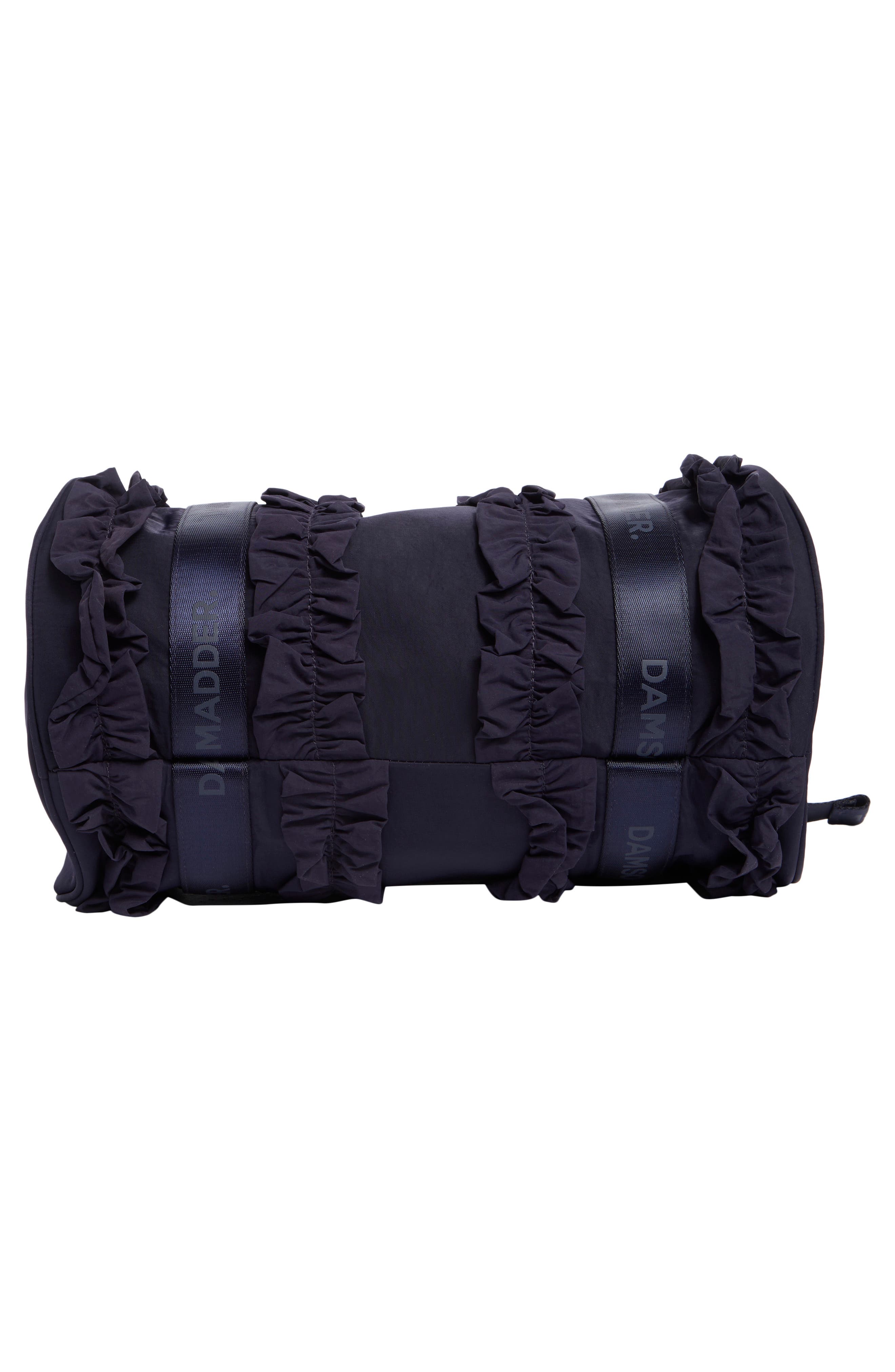 Brooke Frill Barrel Bag, Alternate, color, NAVY
