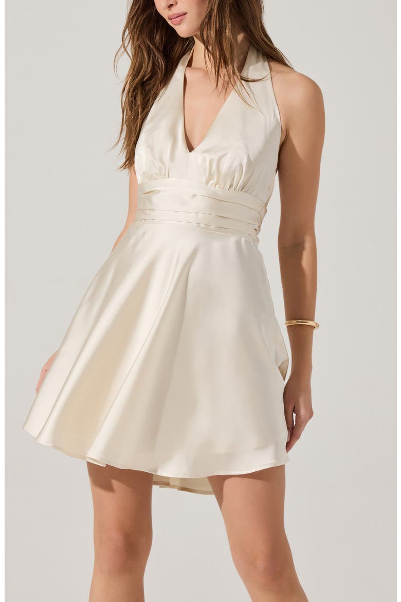 Mielle Halter Minidress, Alternate, color, CREAM