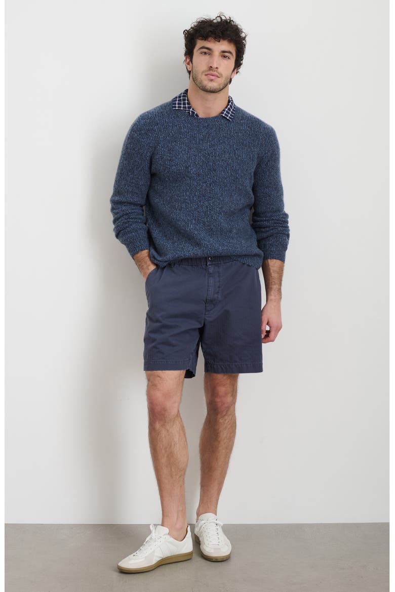 Pull-On Cotton Shorts, Alternate, color, NAVY
