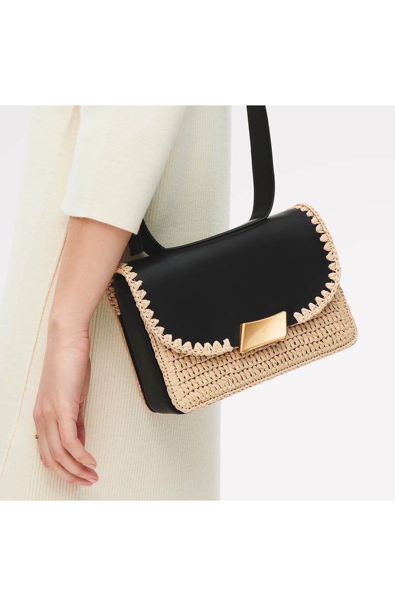Radley The Belsize - Raffia Small Flapover Crossbody Bag, Alternate, color, Natural