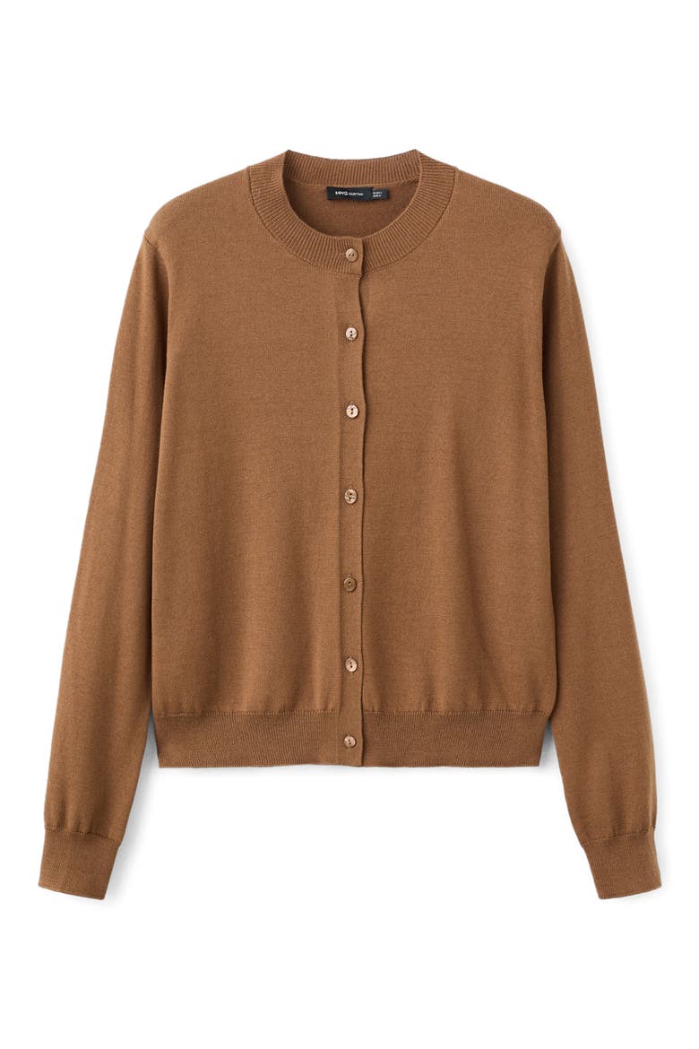 Wool & Cotton Cardigan, Main, color, TOBACCO BROWN