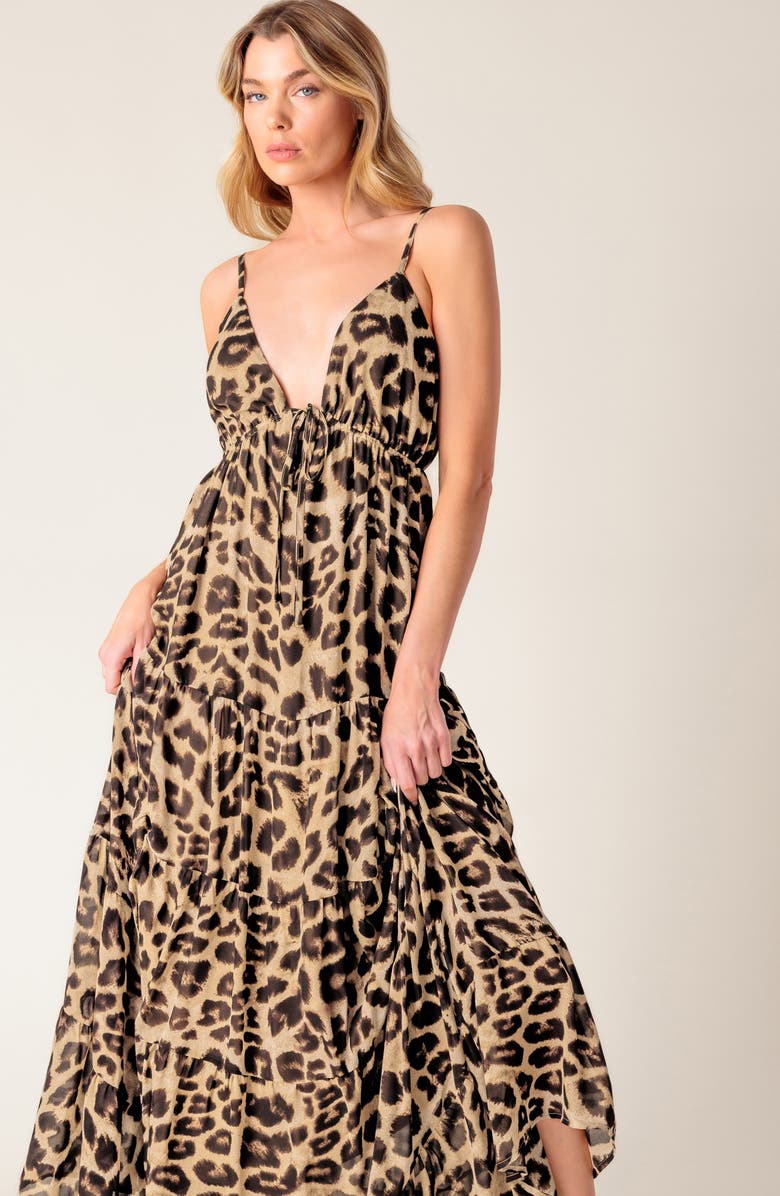 FLYING TOMATO Print Woven Maxi Dress, Alternate, color, 