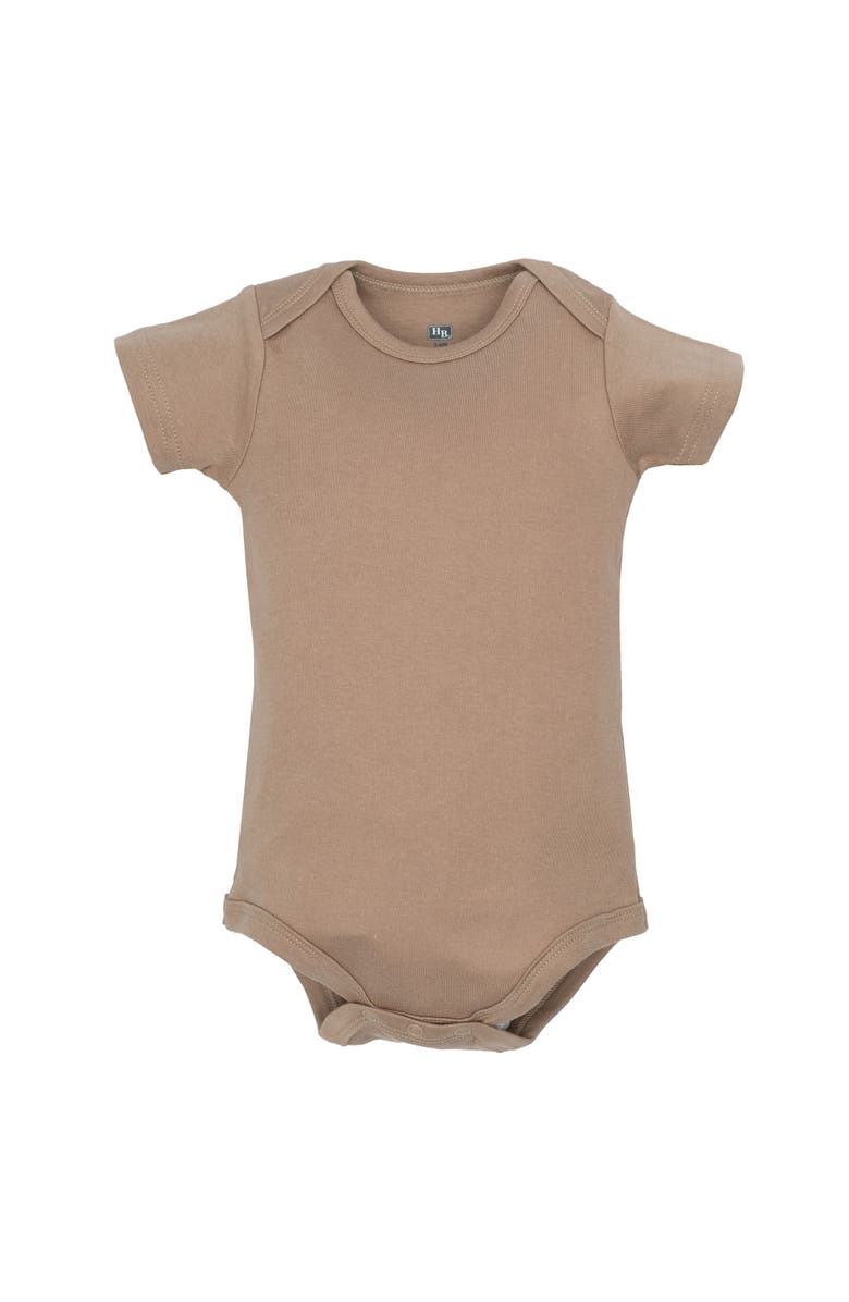 Hudson Baby Comfortable Cotton Bodysuits 5Pk, Alternate, color, Beige Safari