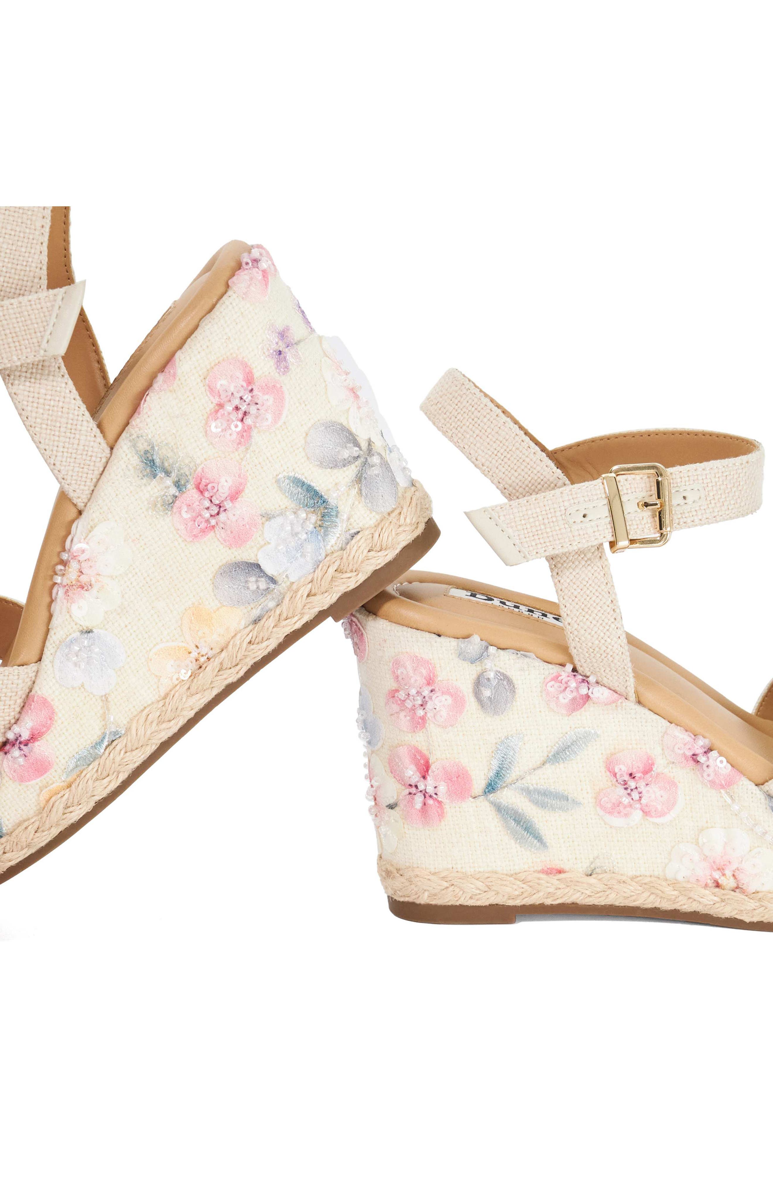 Dune London Kalmiah Esapdrille Ankle Strap Platform Wedge Sandal, Alternate, color, Natural