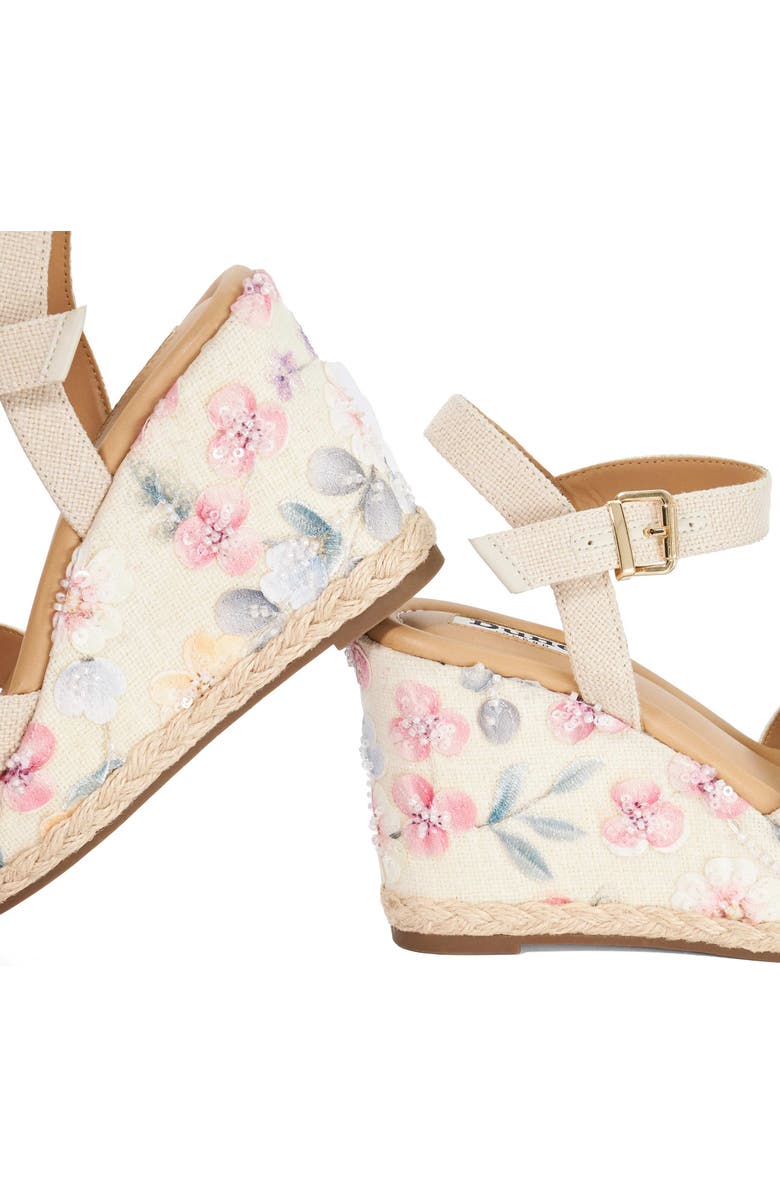 Dune London Kalmiah Esapdrille Ankle Strap Platform Wedge Sandal, Alternate, color, Natural