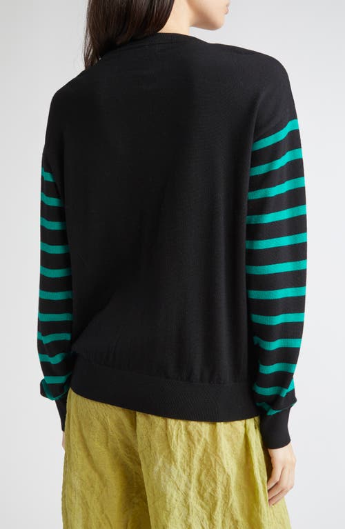 Zankov Theodore Stripe Merino Wool Sweater With Stripe Scarf Detail In Multi
