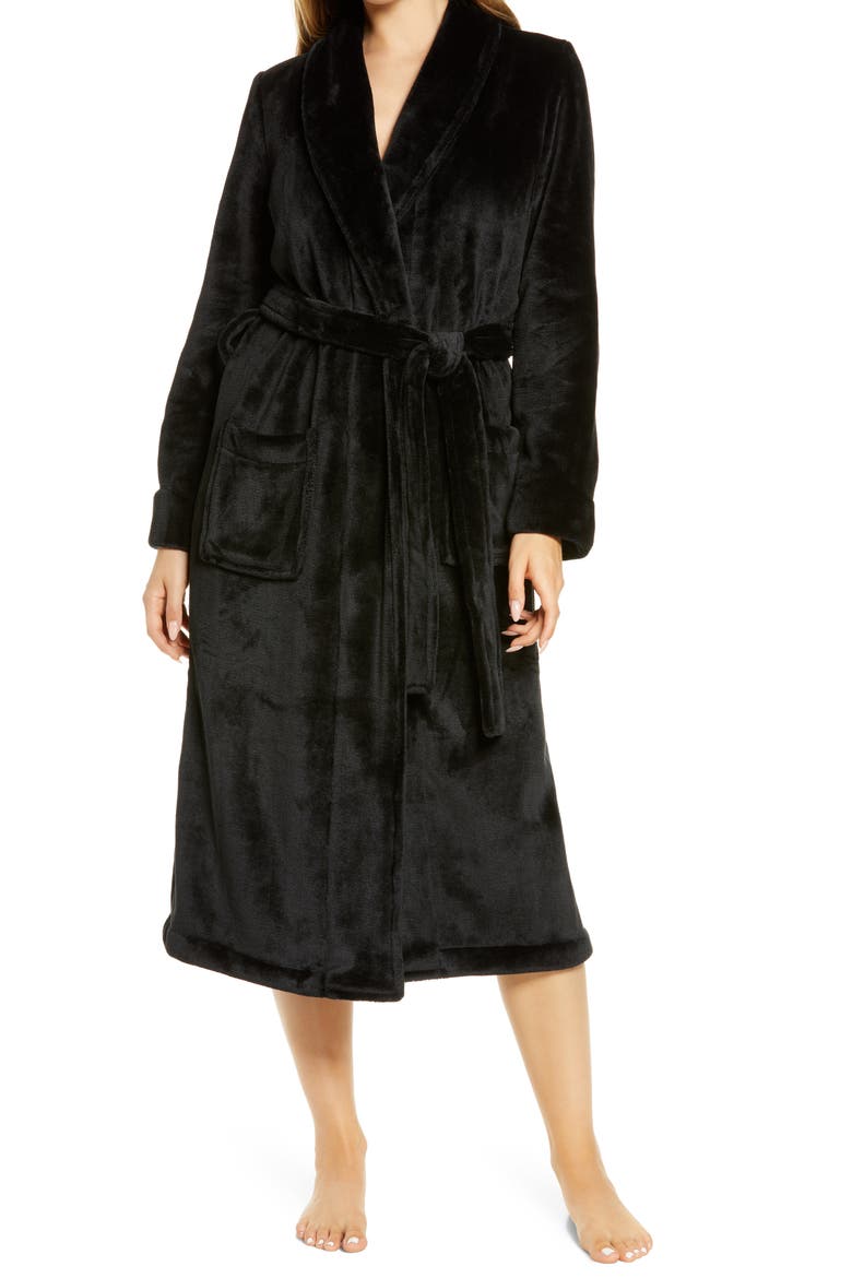 Bliss Plush Robe, Main, color, BLACK