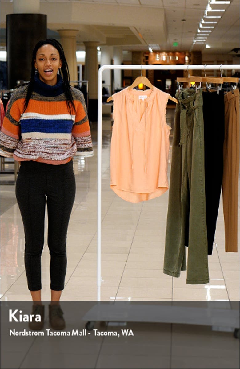 Frayed Edge Sleeveless Woven Top, sales video thumbnail