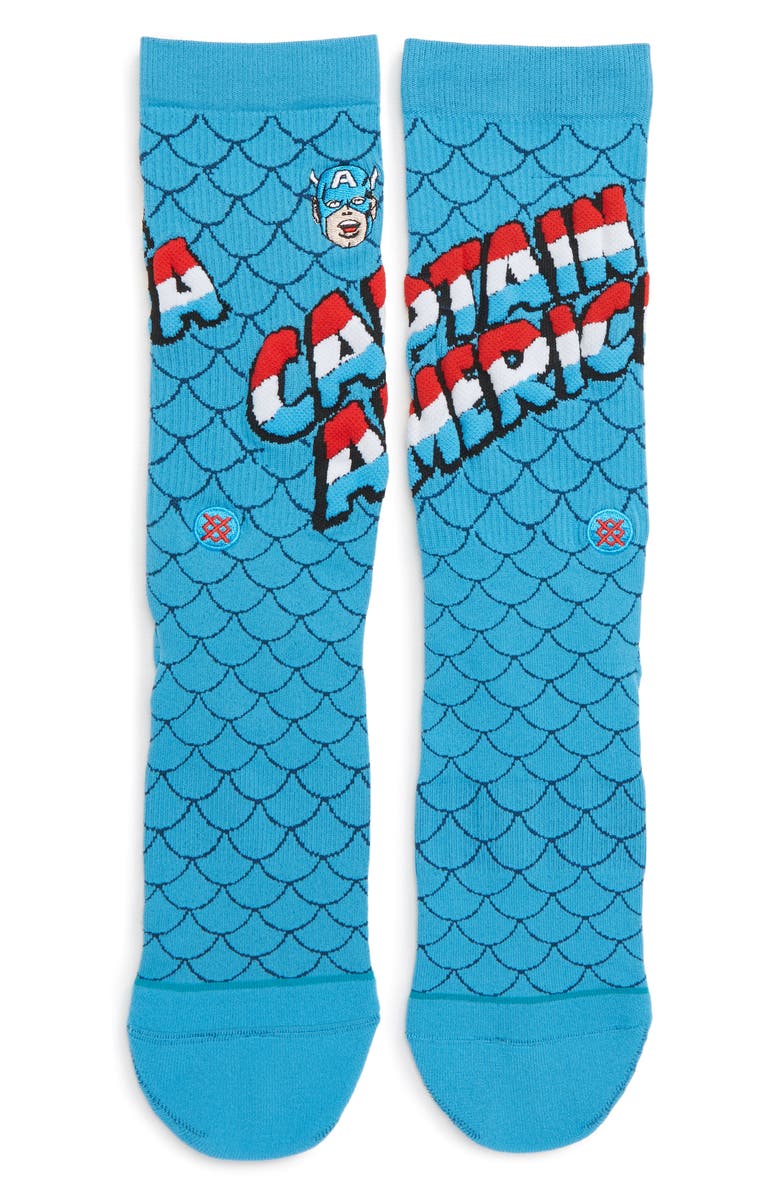 Stance Captain America Socks, Main, color, 