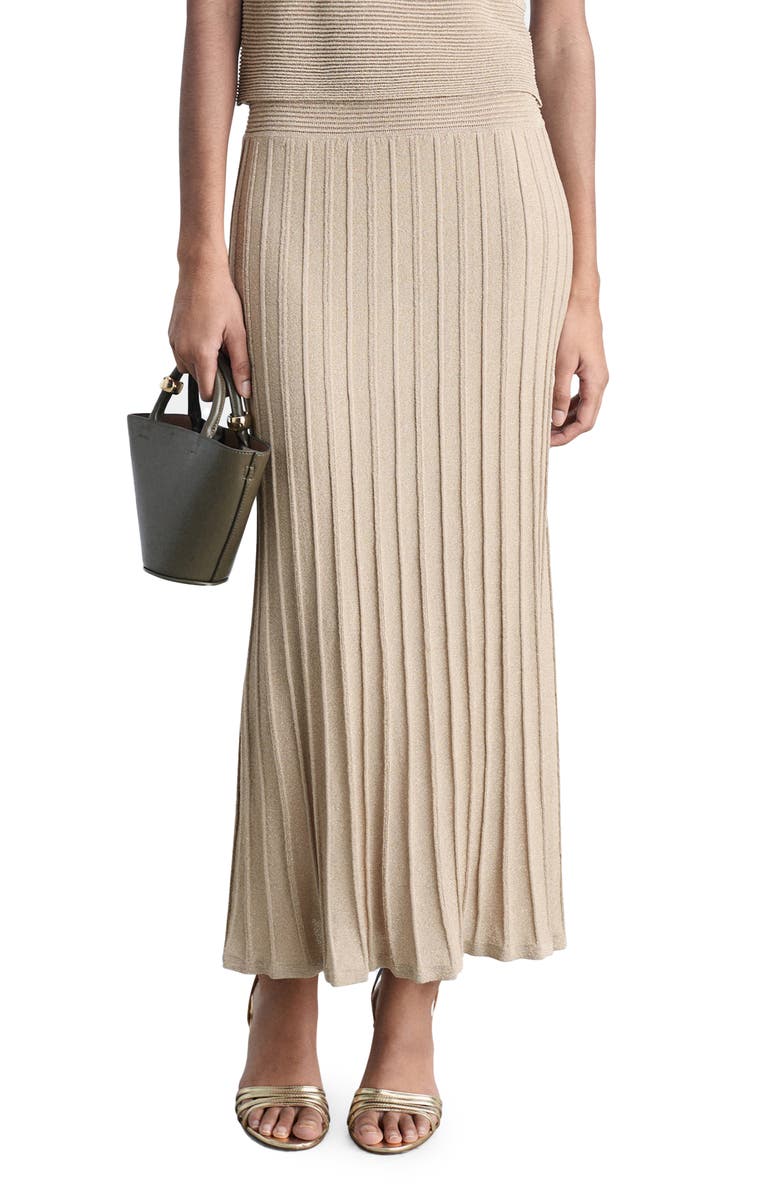 MANGO Metallic Rib Sweater Dress, Main, color,