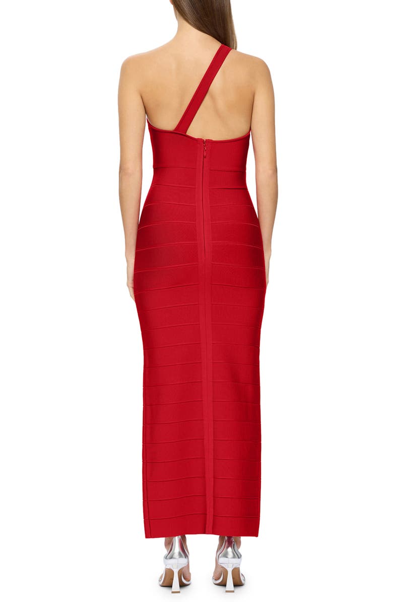 Herve Leger One-Shoulder Bandage Gown, Alternate, color,