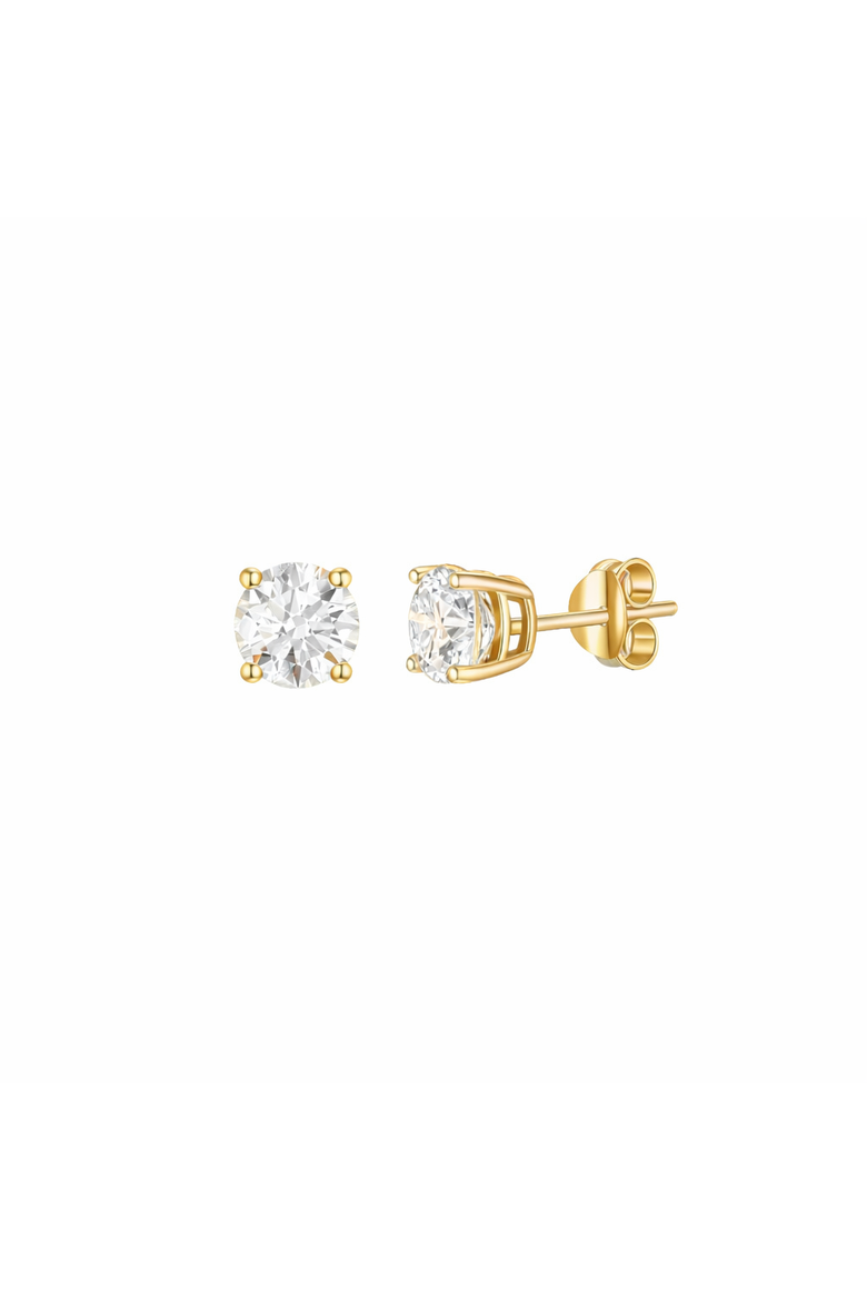 Gold-Tone Tennis Necklace and Stud Earrings Set, Alternate, color, Gold