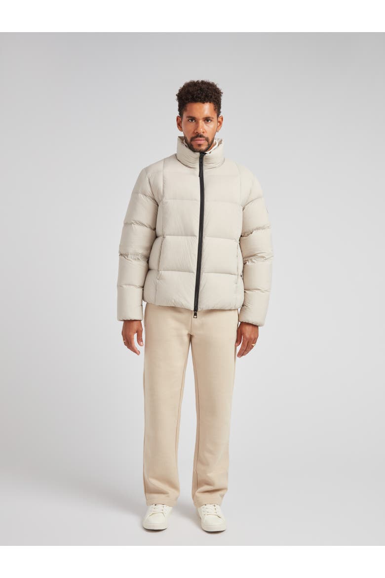 Cloud Long Sleeve Puffer Racer Jacket, Alternate, color, STONE