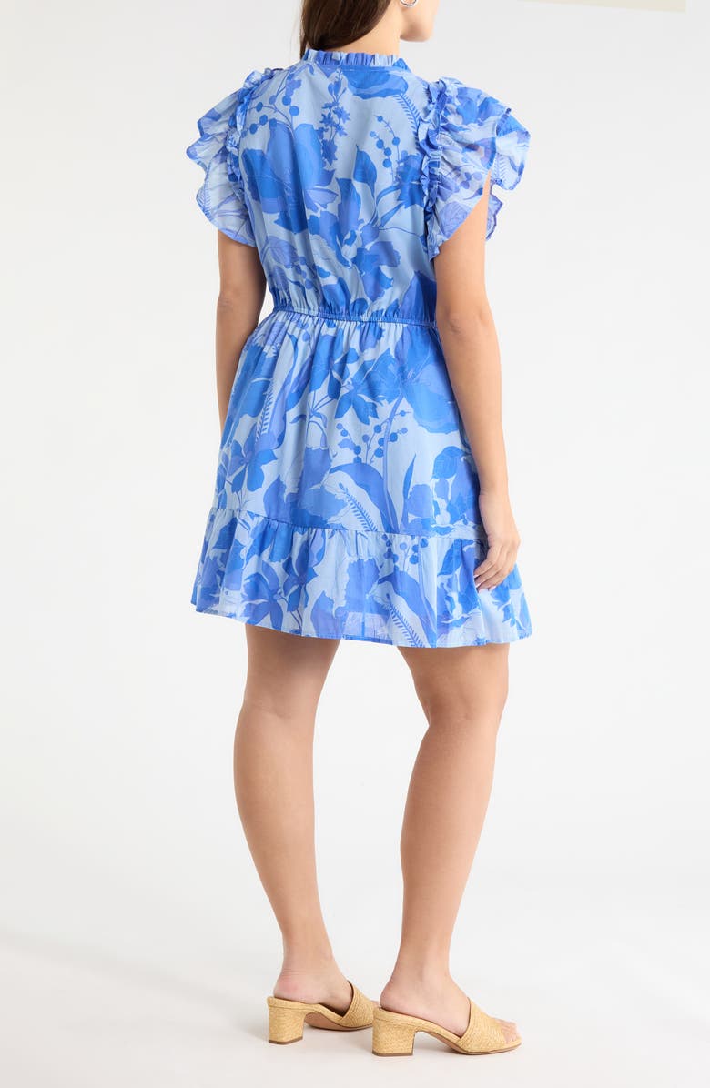 SUGARLIPS Evren Tropics Sardy Cotton Minidress, Alternate, color, Light-Blue-Multi