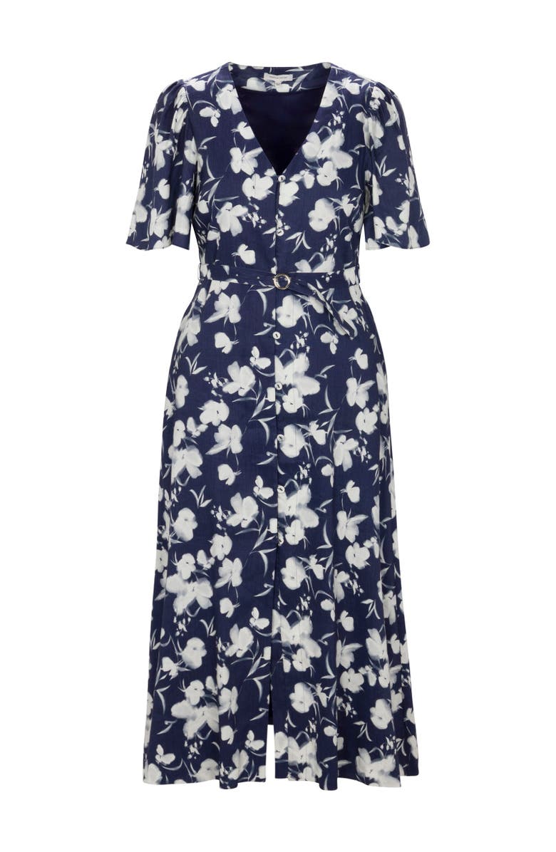 Rebecca Taylor Bea Linen Maxi Dress, Alternate, color, Navy Combo