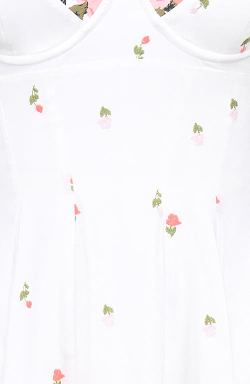 House Of Cb Emely Embroidered Cotton Midi Sundress In White