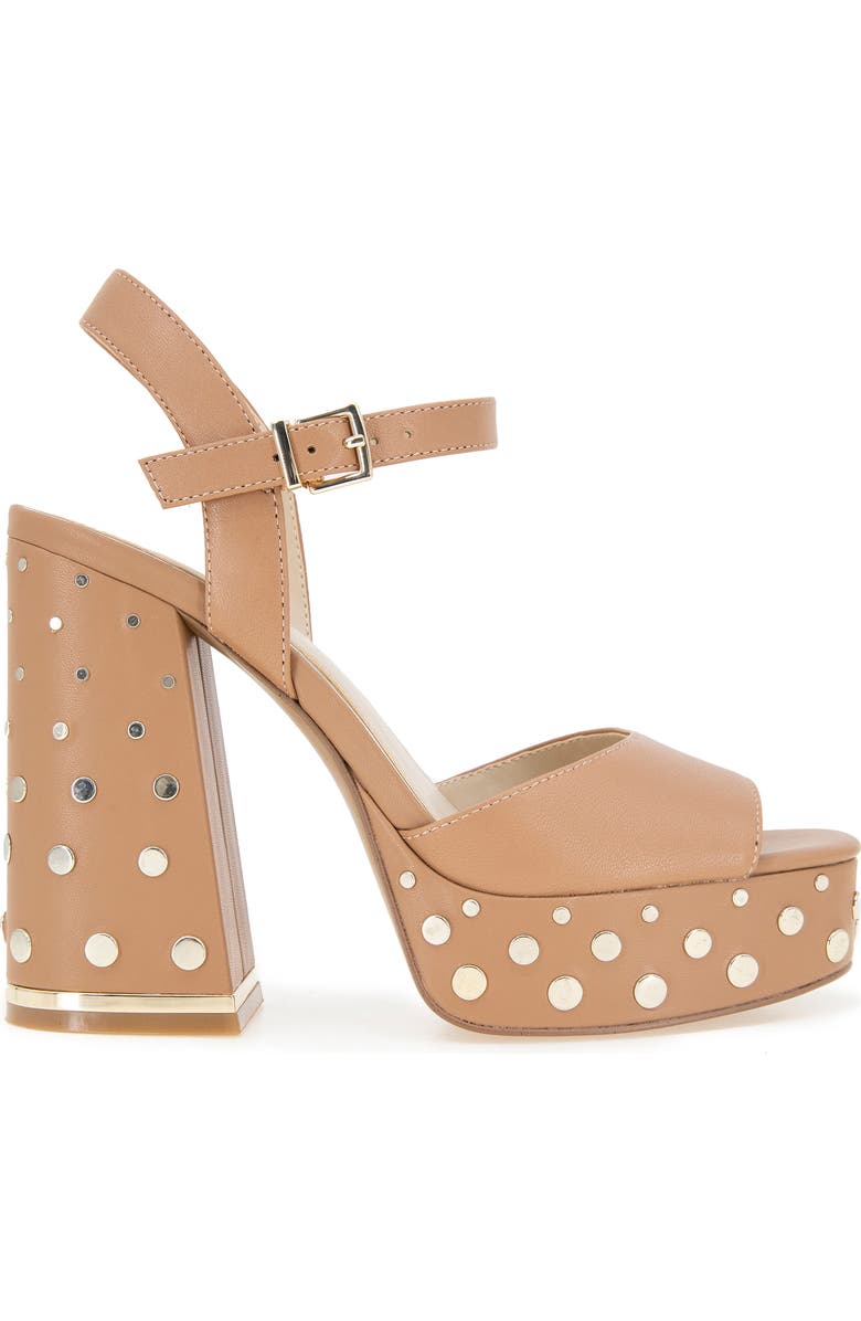 Kenneth Cole New York Dolly Stud Ankle Strap Platform Sandal, Alternate, color, Classic Tan Leather