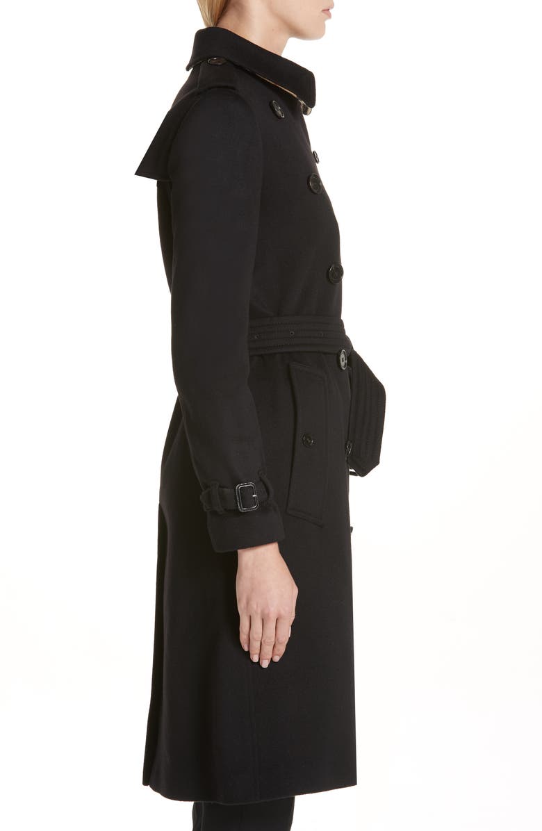 Burberry Kensington Cashmere Trench Coat, Alternate, color,