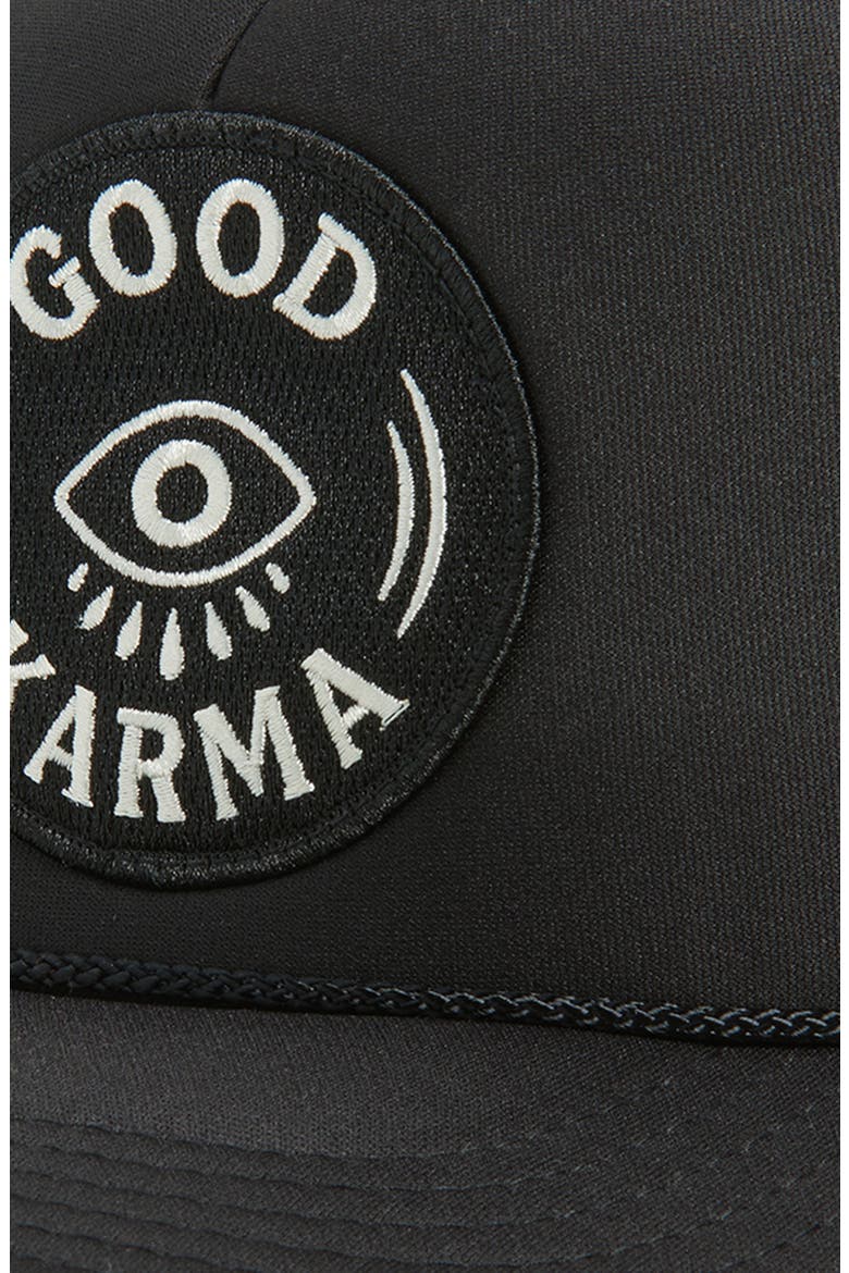 Good Karma Trucker Hat, Alternate, color, BLACK