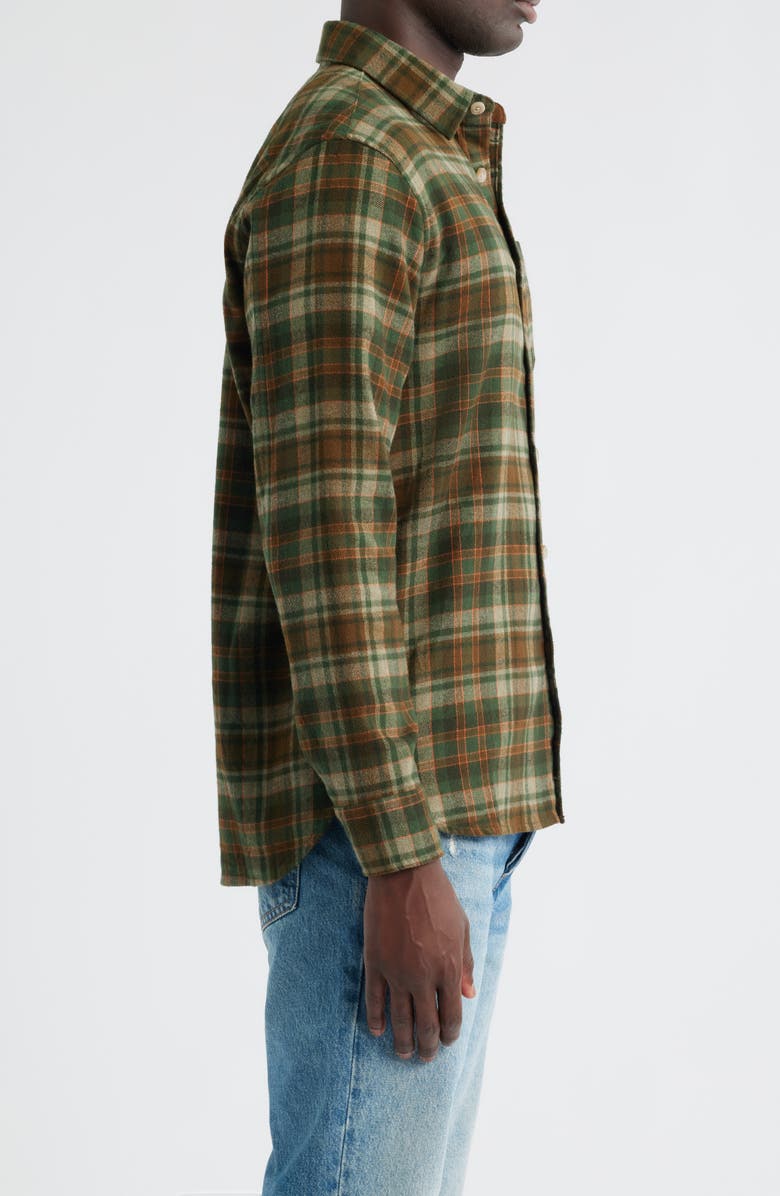 Pendleton Fremont Plaid Flannel Button-Up Shirt, Alternate, color, Olive/ Rust Plaid