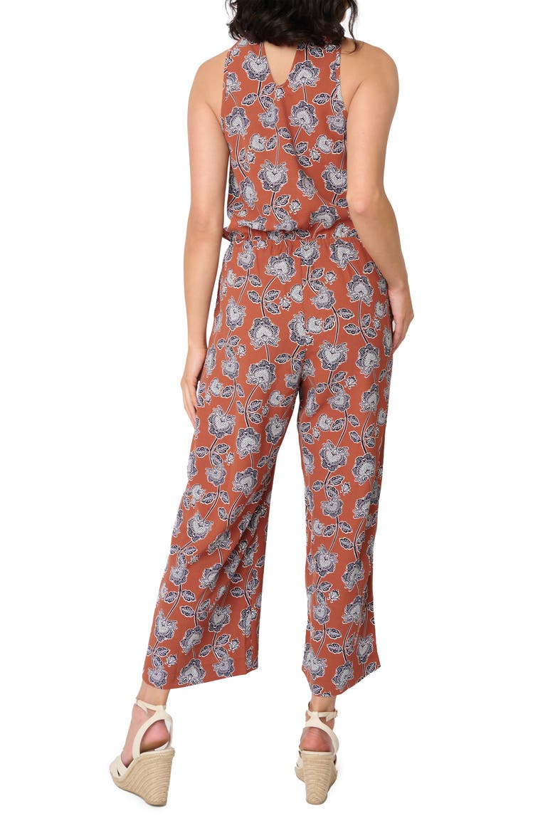 Villa Mia Sleeveless Henley Jumpsuit, Alternate, color, TOASTED CINN POPPY