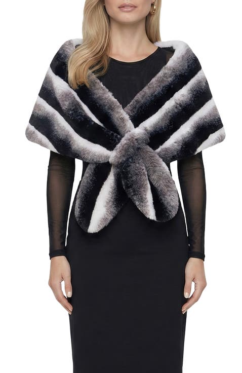 Fur-Free Chinchilla (Faux Fur) Stole with Pull-Through