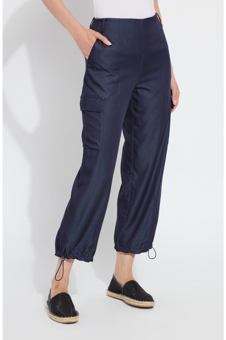 Monique Tailored Crop Cargo Pants, Main, color, SOLID INDIGO