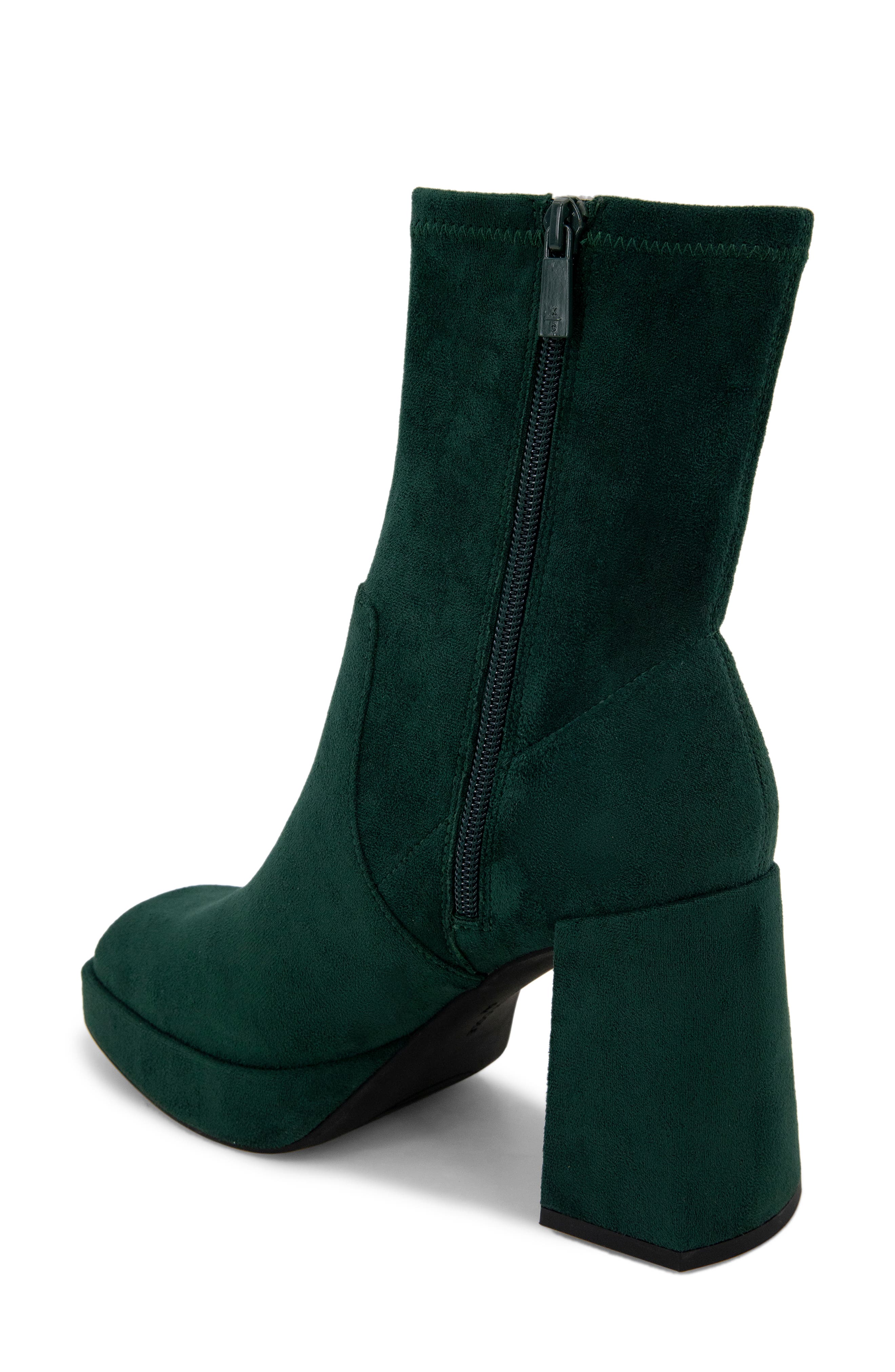Block Heel Stretch Bootie, Alternate, color, HUNTER GREEN