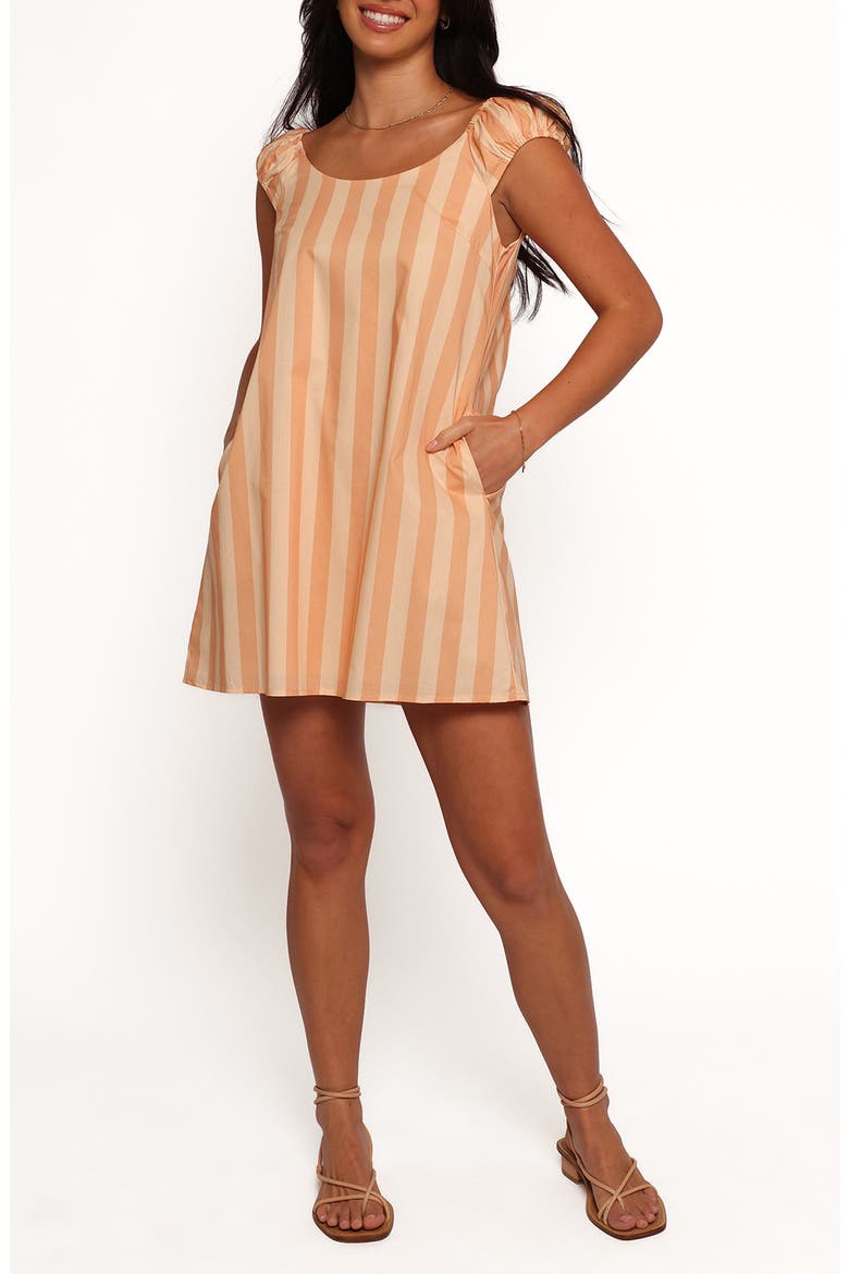 Pammy Stripe Cotton Minidress, Main, color, TERRACOTTA STRIPE