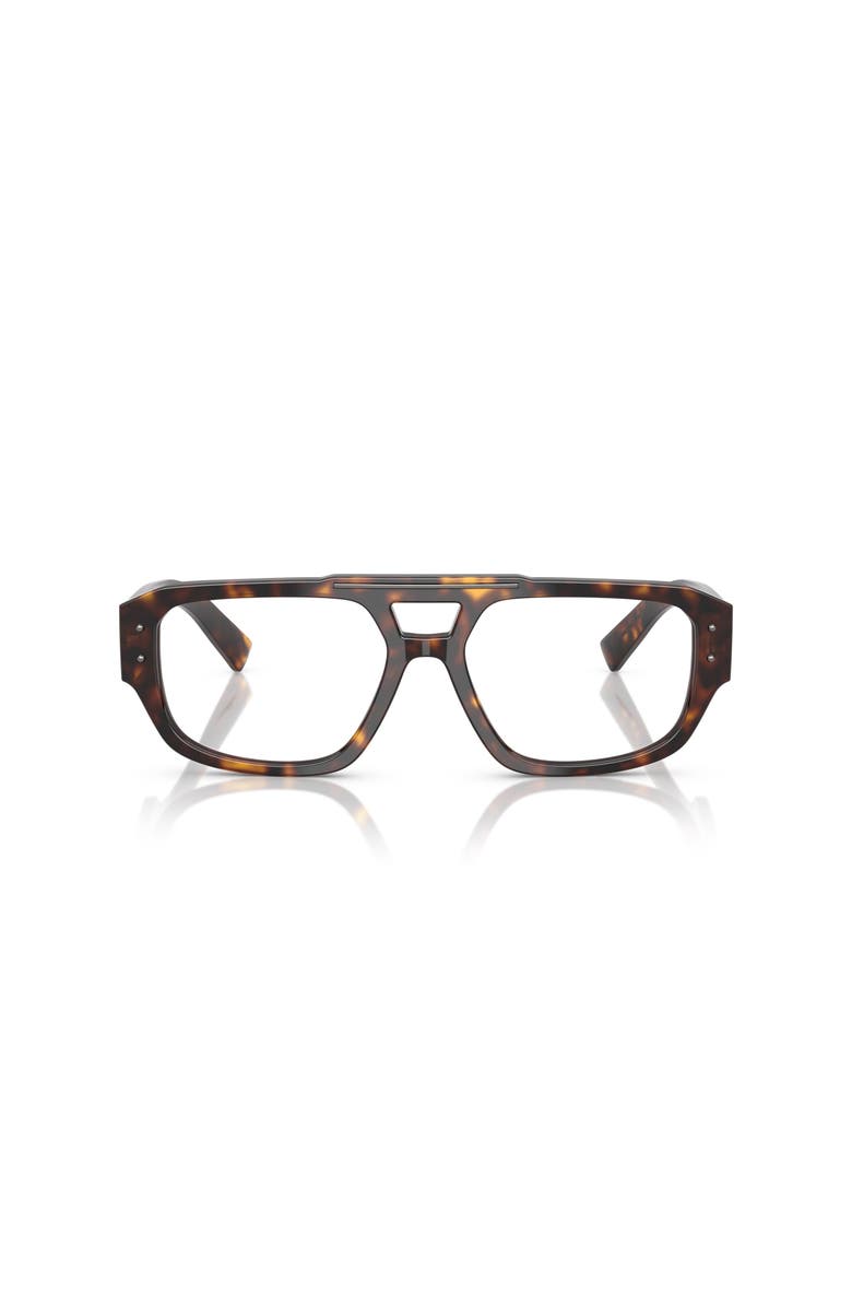 Dolce&Gabbana 56mm Pilot optical glasses, Alternate, color, Tortoise