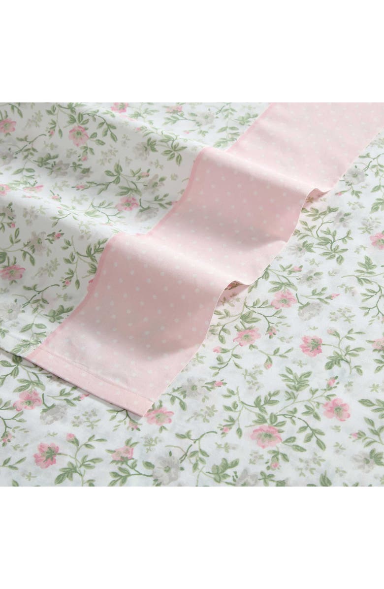 Laura Ashley Bonnie 200-Thread Count Cotton Percale Sheet Set, Alternate, color, Light-Pastel Pink