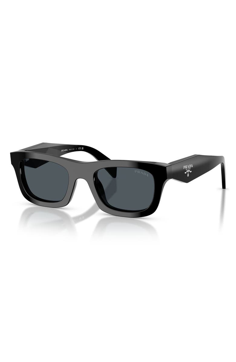 Prada 53mm Pillow Sunglasses, Alternate, color, Black / Dark Grey