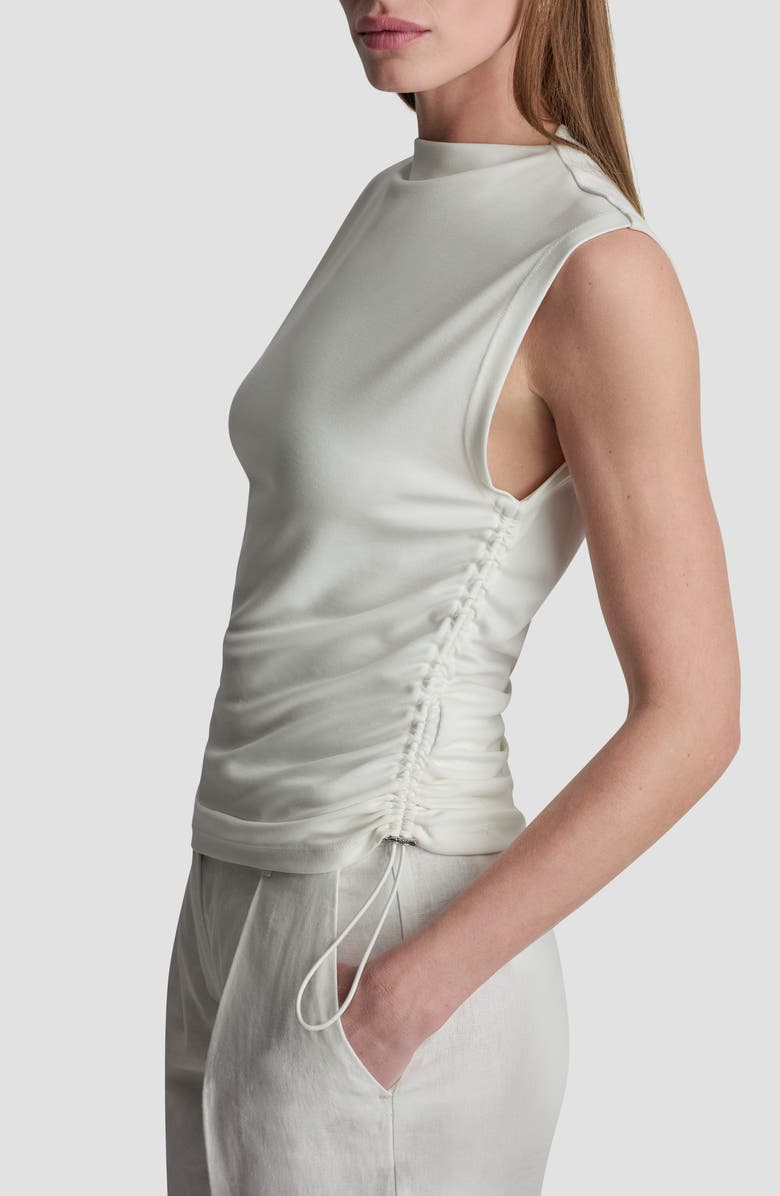 DKNY Side Ruched Knit Top, Alternate, color, Ivory