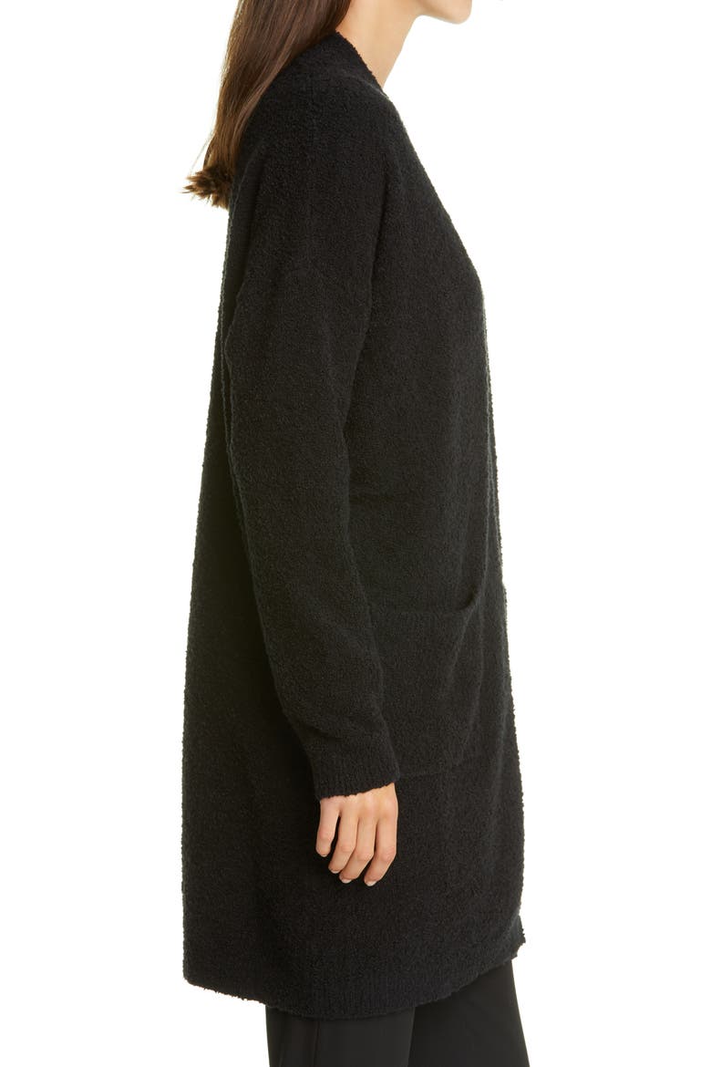 Straight Open Front Long Cardigan, Alternate, color, BLACK
