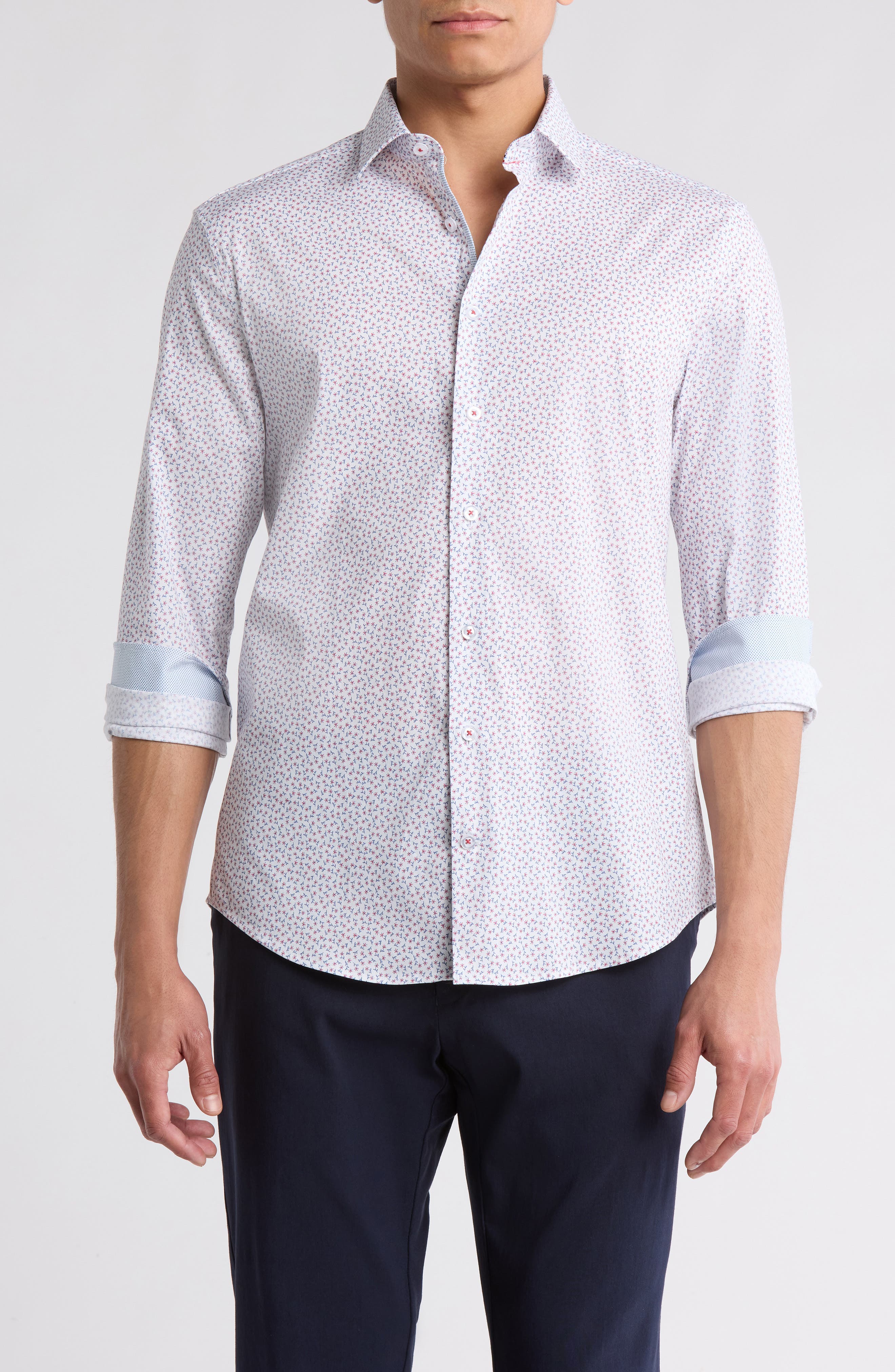 SOUL OF LONDON Stretch Cotton Button Up Shirt