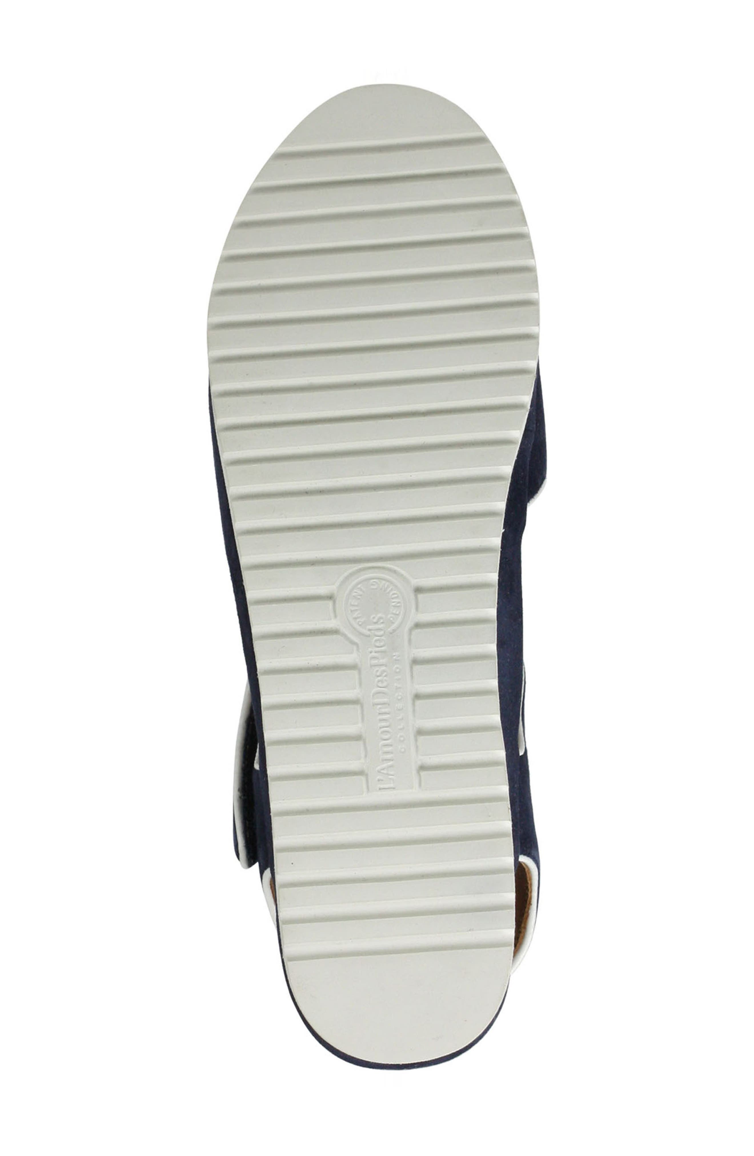 Almika Sandal, Alternate, color, NAVY/ WHITE SUEDE