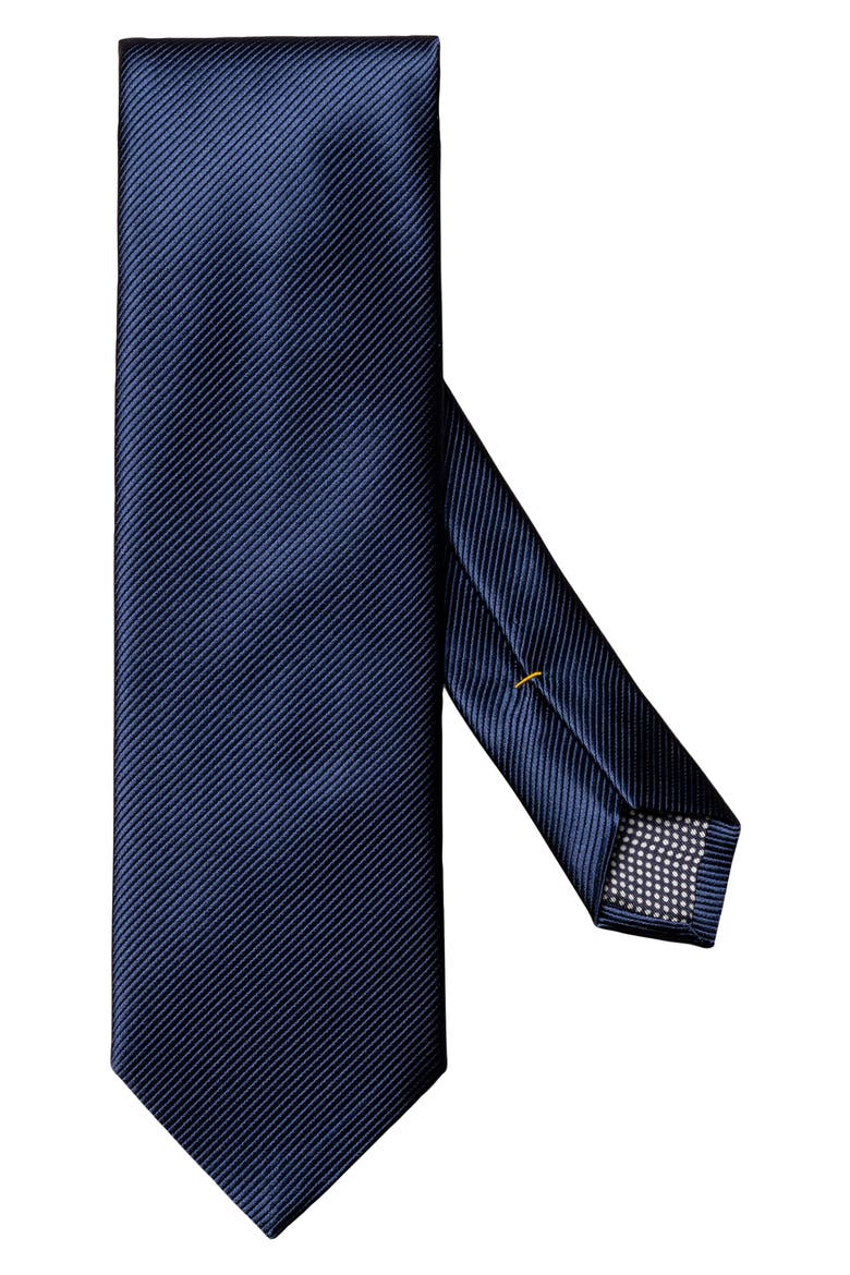 Solid Navy Silk Twill Tie, Main, color, NAVY