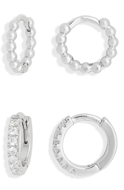 Demi Fine Set of 2 Huggie Hoop Earrings