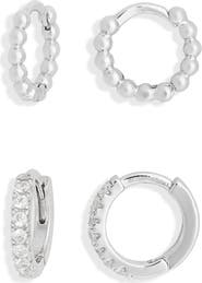 NORDSTROM RACK Demi Fine Set of 2 Huggie Hoop Earrings