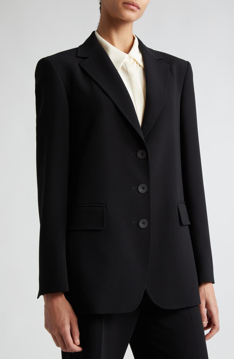 Max Mara Studio Terni Single Breasted Crepe Blazer, Alternate, color, 