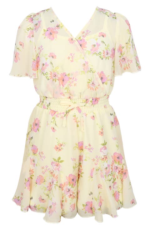 Kids' Flutter Sleeve Chiffon Romper (Big Kid)