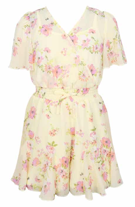 Zunie Kids' Flutter Sleeve Chiffon Romper